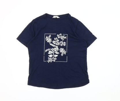Womens UK Size 12 Marks and Spencer Blue Basic T-Shirt