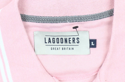 Lagooners Men's Pink Polo Shirt Large Cotton