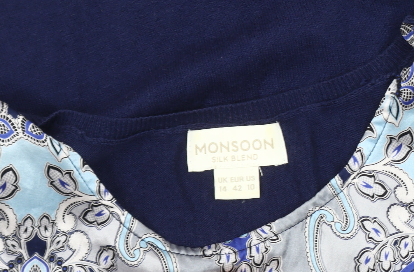 Womens UK Size 14 Monsoon Blue Basic Tank