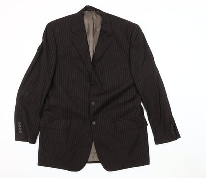 Austin Reed Men's Brown 42R Suit Jacket, Classic Striped
