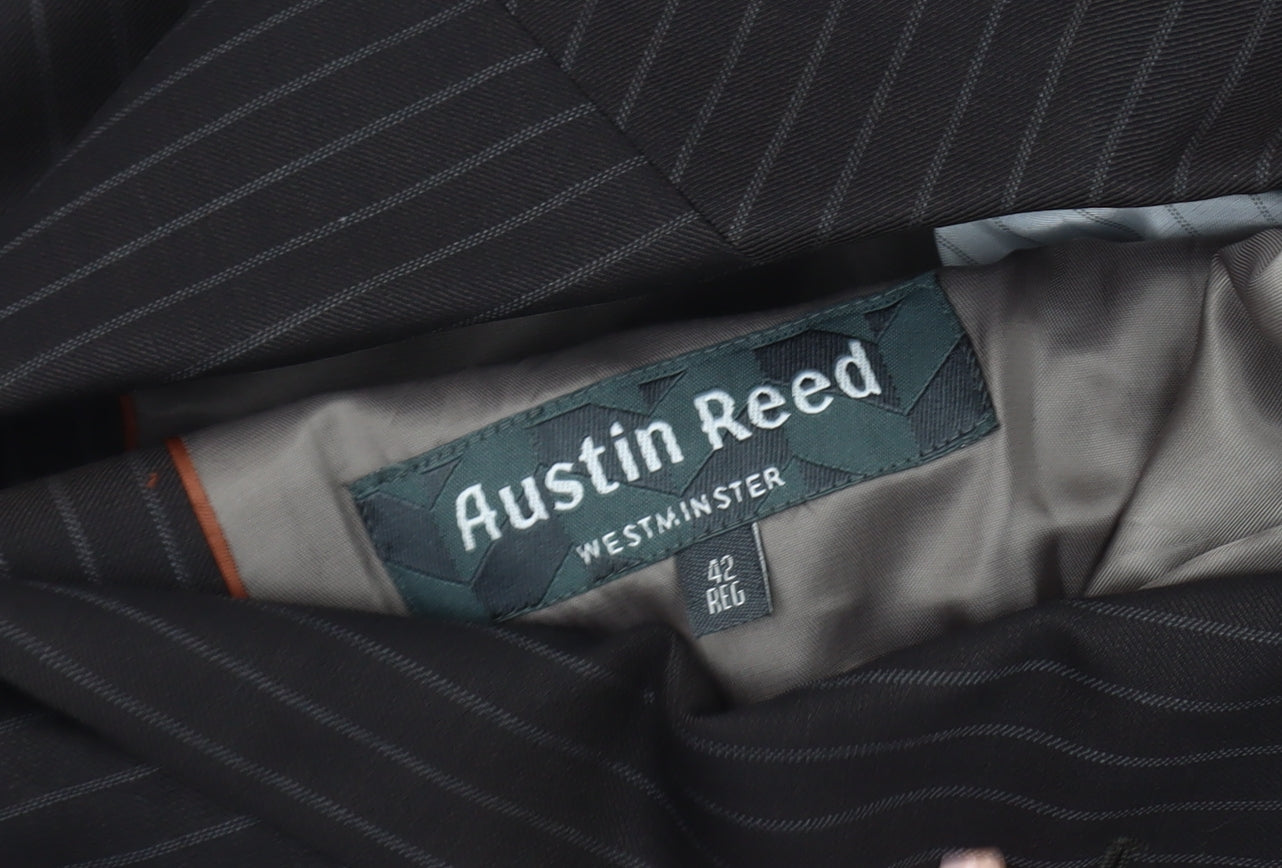 Austin Reed Men's Brown 42R Suit Jacket, Classic Striped