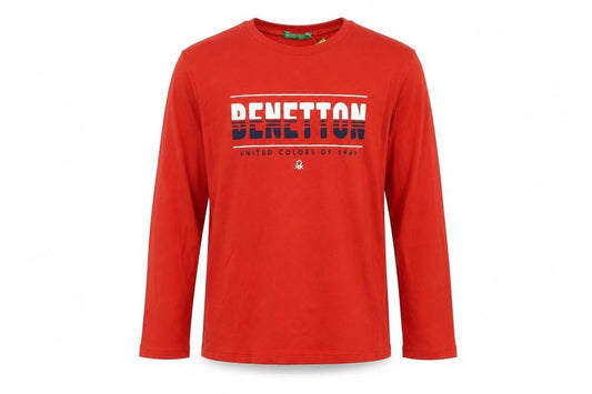 Benetton Boys Red Graphic Long Sleeve T-Shirt, 9-10 Years