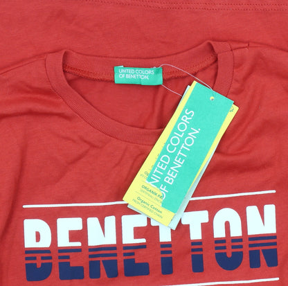Benetton Boys Red Graphic Long Sleeve T-Shirt, 9-10 Years