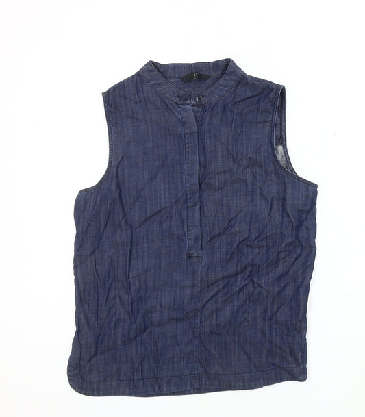 Jasper Conran Women's Blue Sleeveless Blouse Size 10