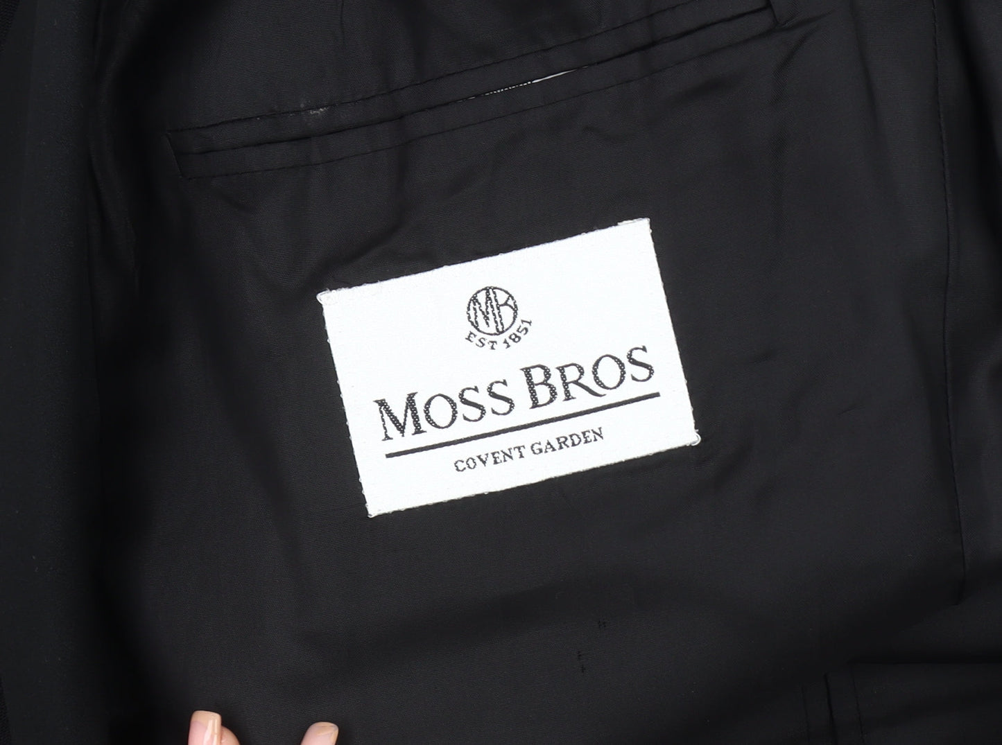 Mens UK Size 42 Moss Bros Regular Black Suit Jacket