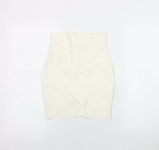 My Bandage Dress White Knee Length Bandage Skirt, Size 8