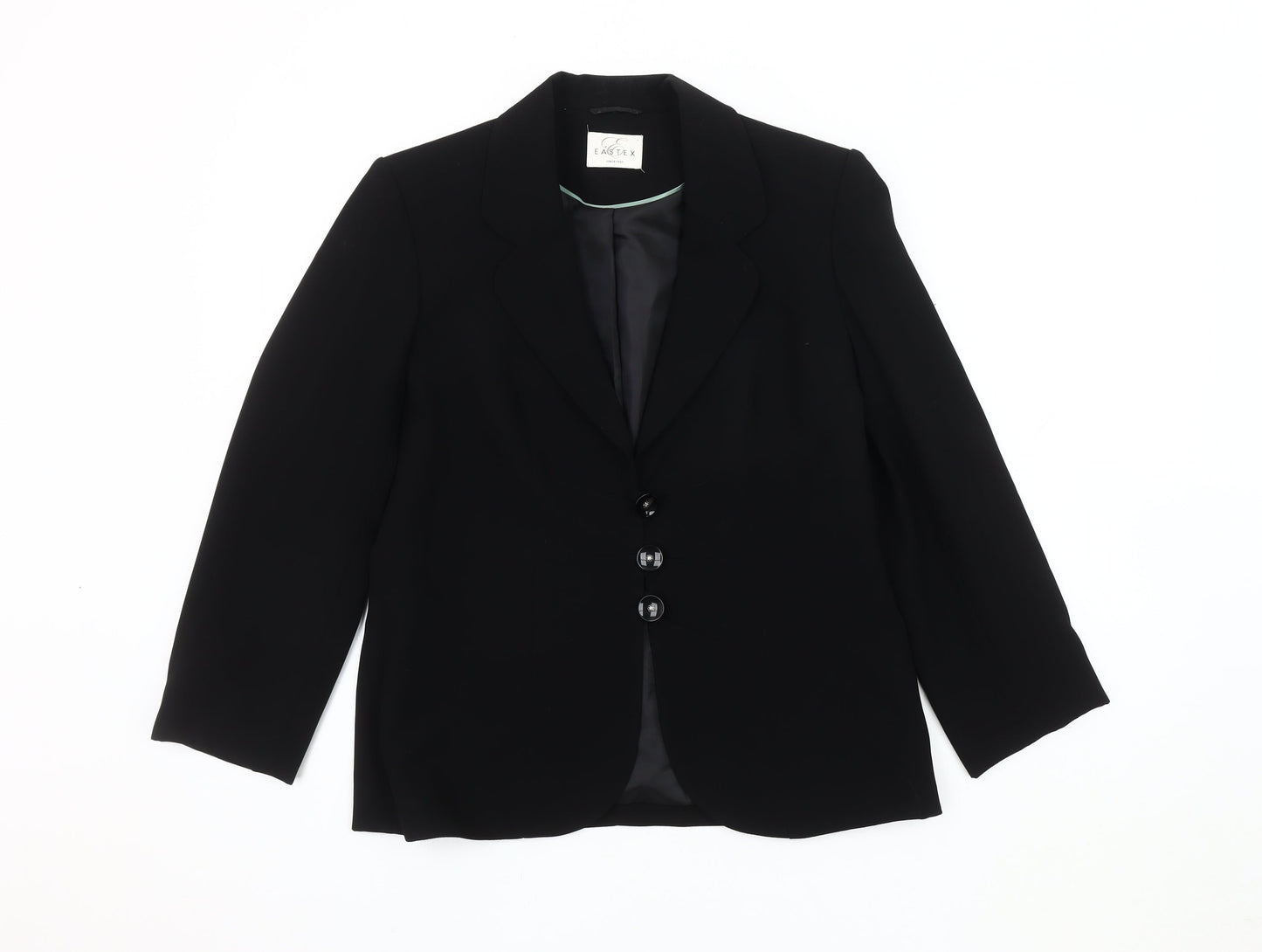 Eastex Women's Black Blazer Size 10 Elegant Three-Button