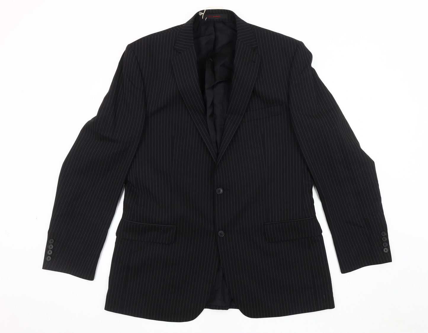 Jeff Banks Men's Black Striped Blazer, 42 Long, Formal