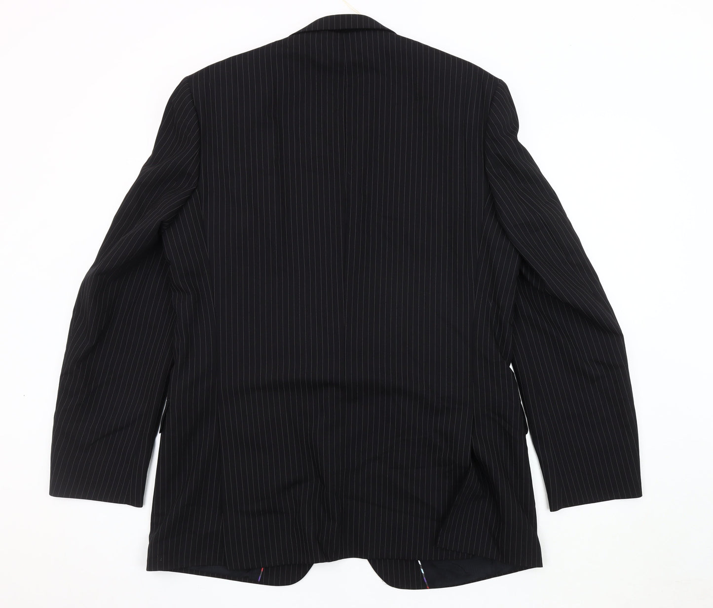 Jeff Banks Men's Black Striped Blazer, 42 Long, Formal