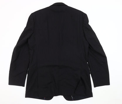 Jeff Banks Men's Black Striped Blazer, 42 Long, Formal