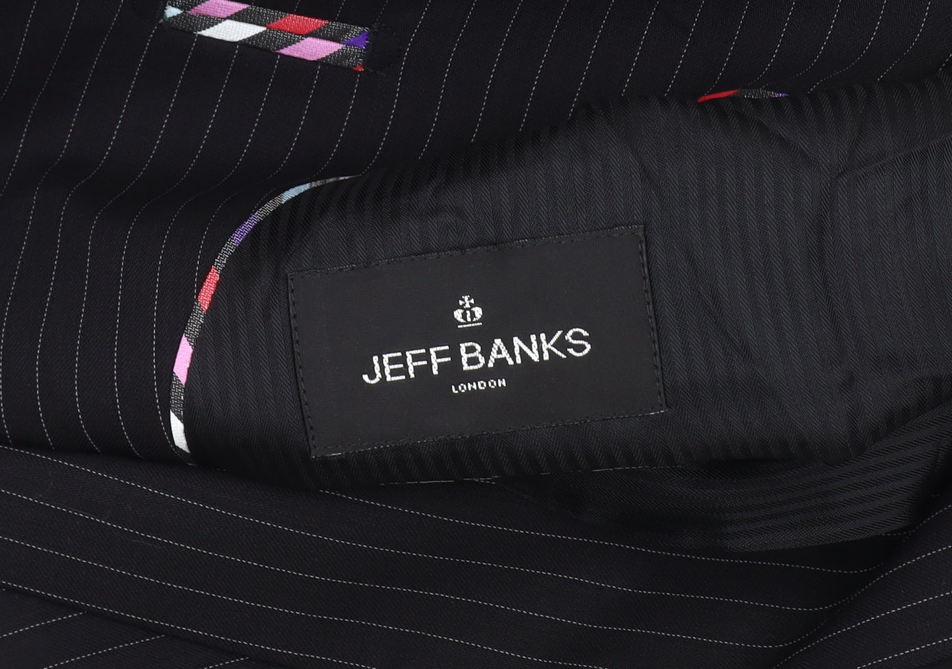 Jeff Banks Men's Black Striped Blazer, 42 Long, Formal