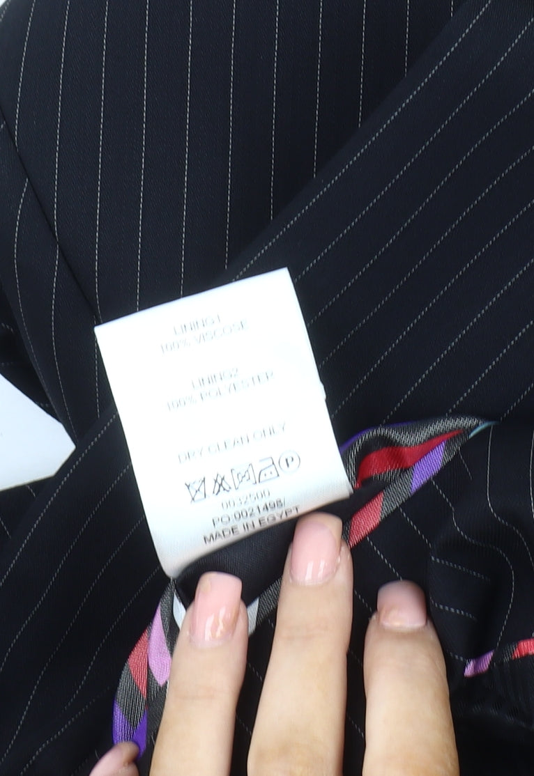 Jeff Banks Men's Black Striped Blazer, 42 Long, Formal