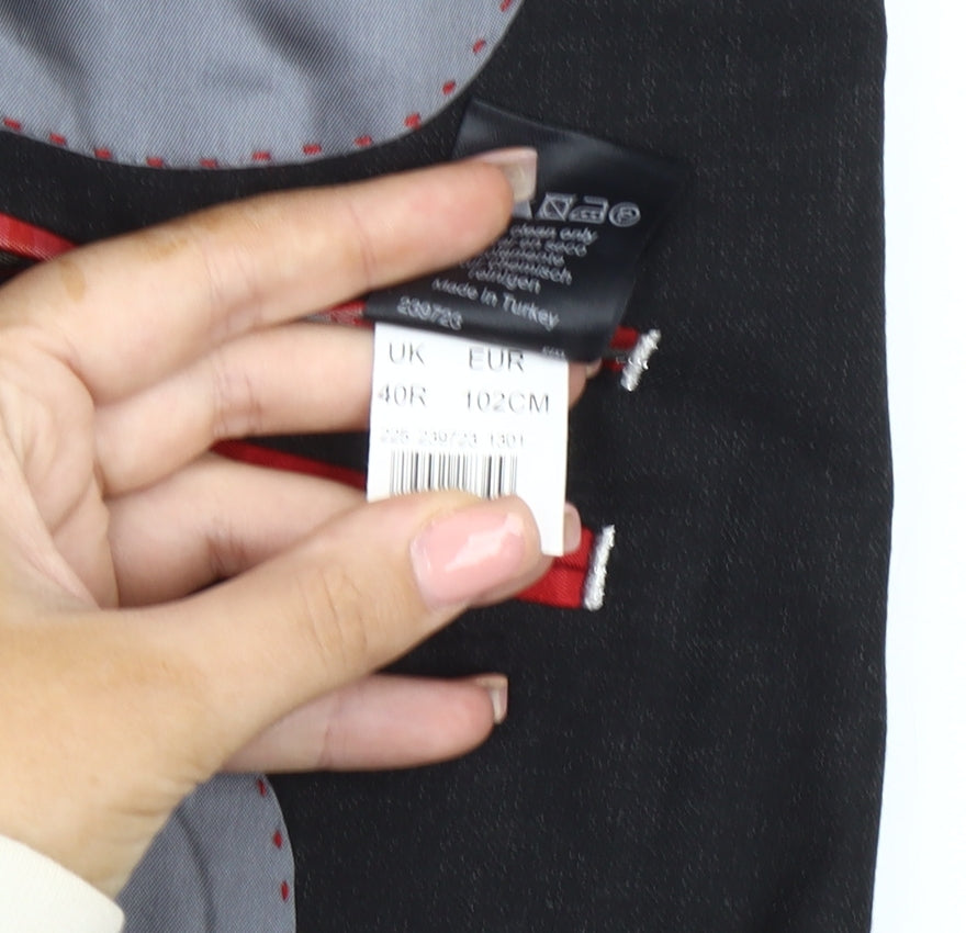 Mens UK Size 40 White Label Regular Black Suit Jacket