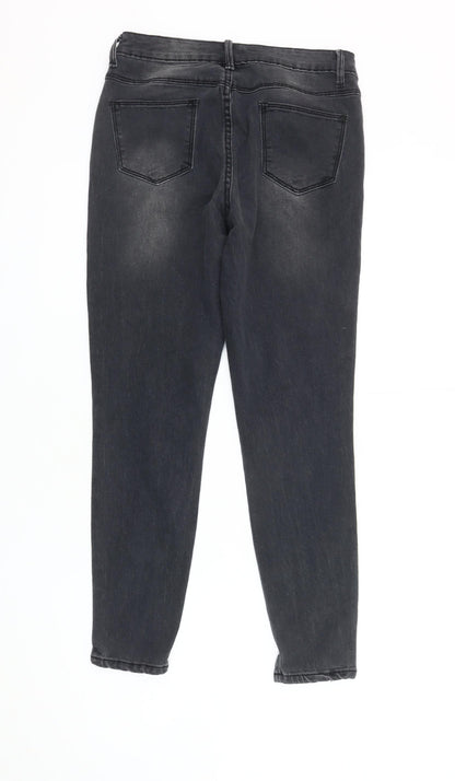 Fearlesss Women's Black Skinny Distressed Jeans Size 10
