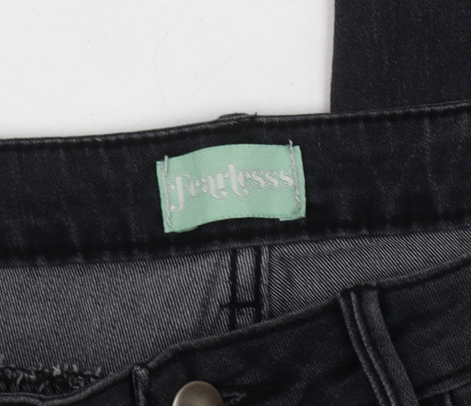 Fearlesss Women's Black Skinny Distressed Jeans Size 10
