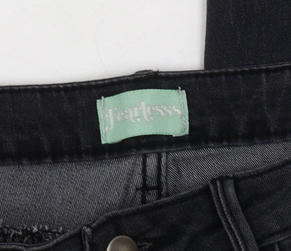 Fearlesss Women's Black Skinny Distressed Jeans Size 10