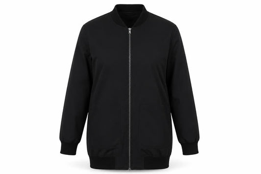 Womens UK Size 2 Jacqueline de Yong Black Bomber Jacket