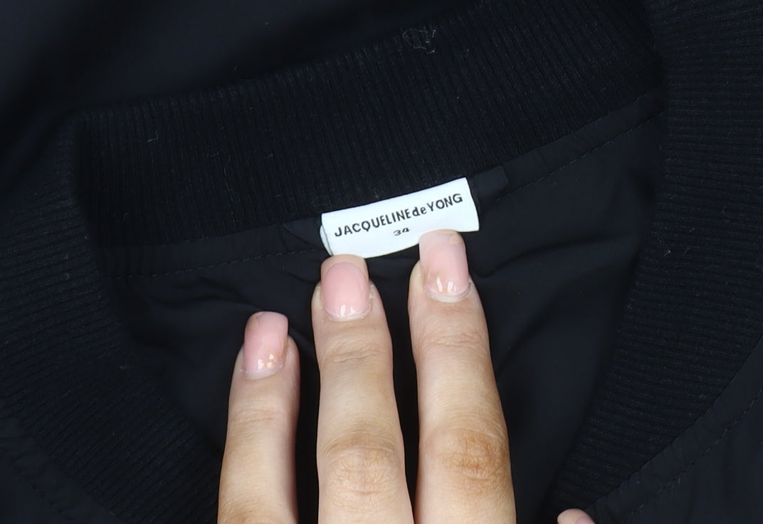 Jacqueline de Yong Women's Black Bomber Jacket Size 2