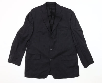 Calvin Klein Men's Black 42R Striped Blazer Jacket