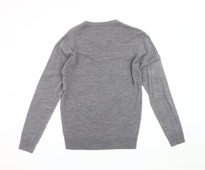 Jeff Banks Men's Grey V-Neck Pullover Jumper Size S