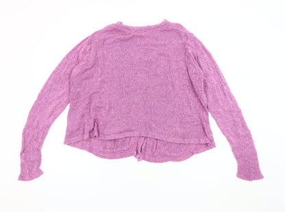 Honor Millburn Women's Pink Cardigan M Cable-Knit