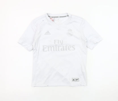 Adidas Boys White Football Jersey 4-5Yrs Short Sleeve