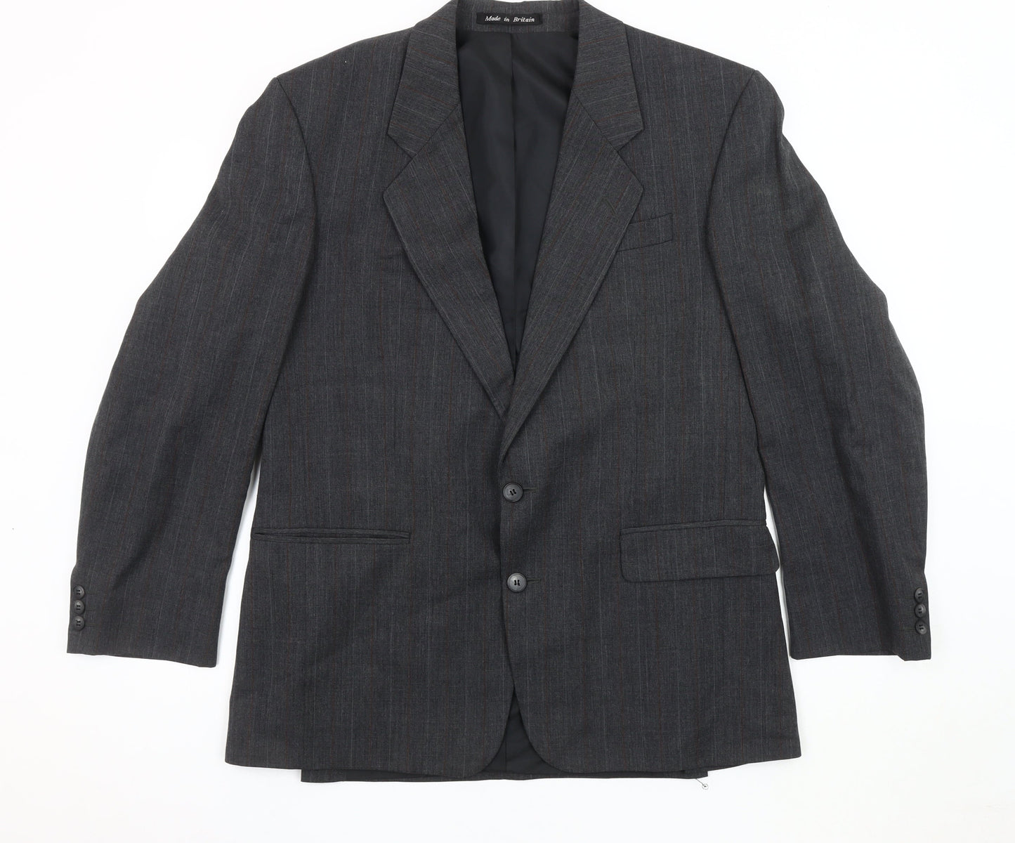 Dunn & Co Men's Grey Striped Blazer 40R, Classic