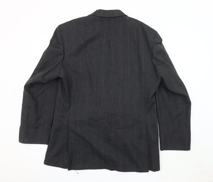 Dunn & Co Men's Grey Striped Blazer 40R, Classic