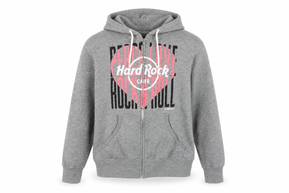 Hard Rock Cafe Women's Grey Hooded Zip Jacket S
