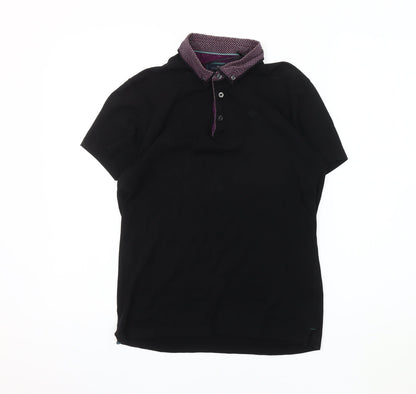 Next Men's Black Short Sleeve Polo Shirt S