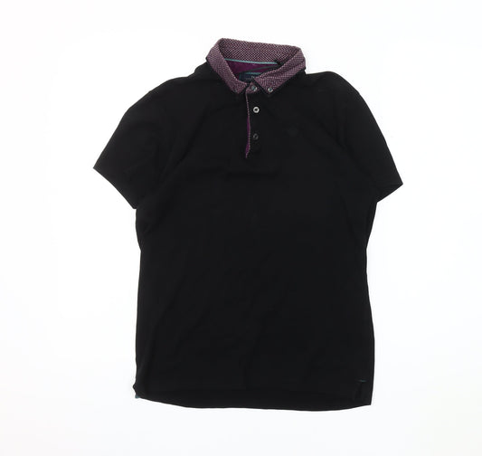 Next Men's Black Short Sleeve Polo Shirt S
