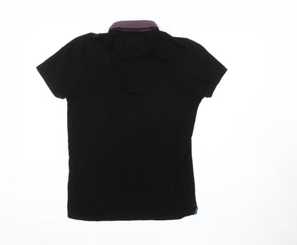 Next Men's Black Short Sleeve Polo Shirt S
