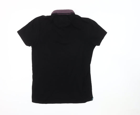 Next Men's Black Short Sleeve Polo Shirt S