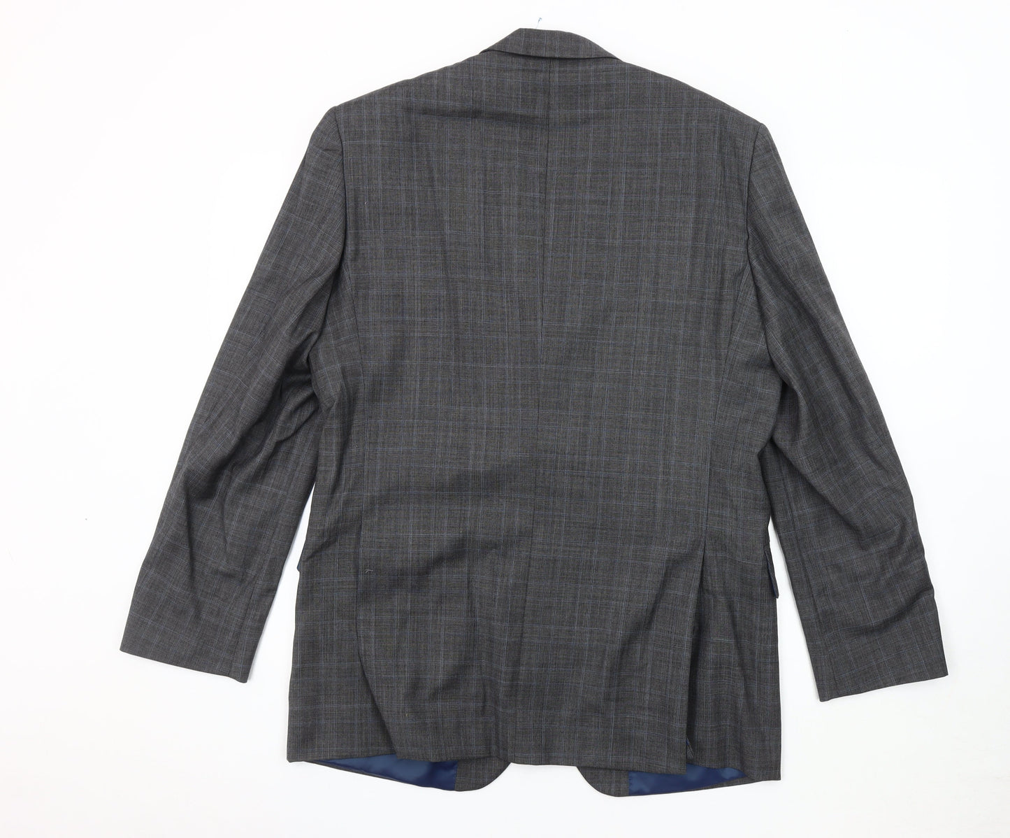 Austin Reed Men's Grey with Blue Check Blazer 40R Wool