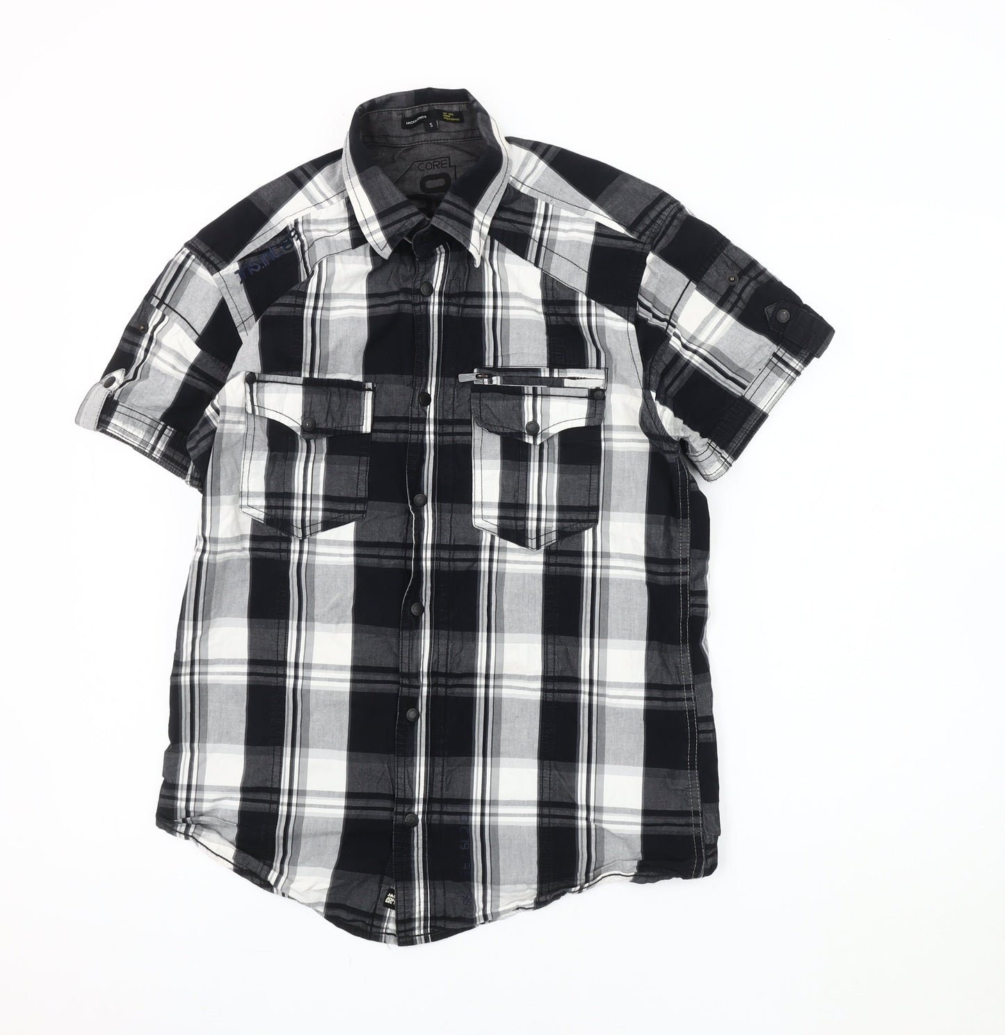 Jack & Jones Men's Black Plaid Shirt, Size S