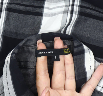Jack & Jones Men's Black Plaid Shirt, Size S