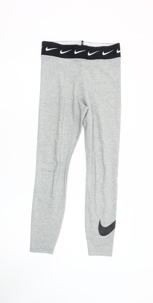 Nike Women's Grey Slim Fit Leggings M Activewear