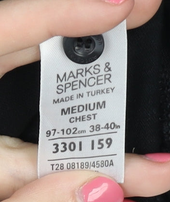 Marks and Spencer Men’s Black Polo Shirt Medium