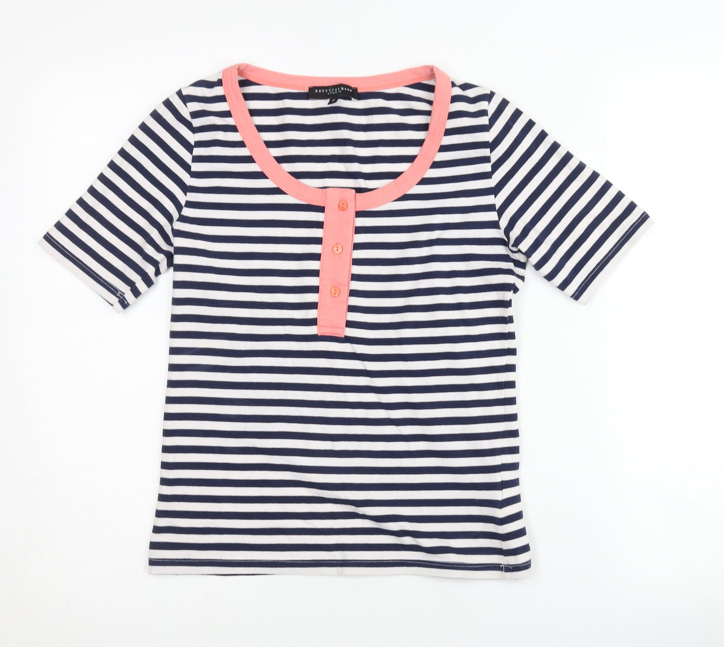 Betty Jackson Studio Women's Blue Striped T-Shirt Size 10