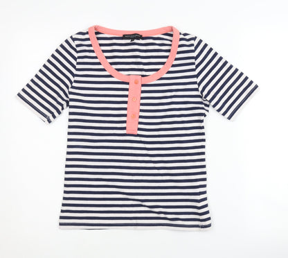 Betty Jackson Studio Women's Blue Striped T-Shirt Size 10