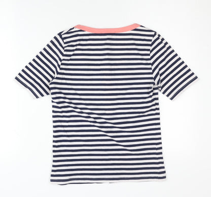 Betty Jackson Studio Women's Blue Striped T-Shirt Size 10
