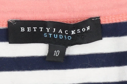 Betty Jackson Studio Women's Blue Striped T-Shirt Size 10
