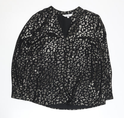Womens UK Size 14 Principles Black Basic Blouse