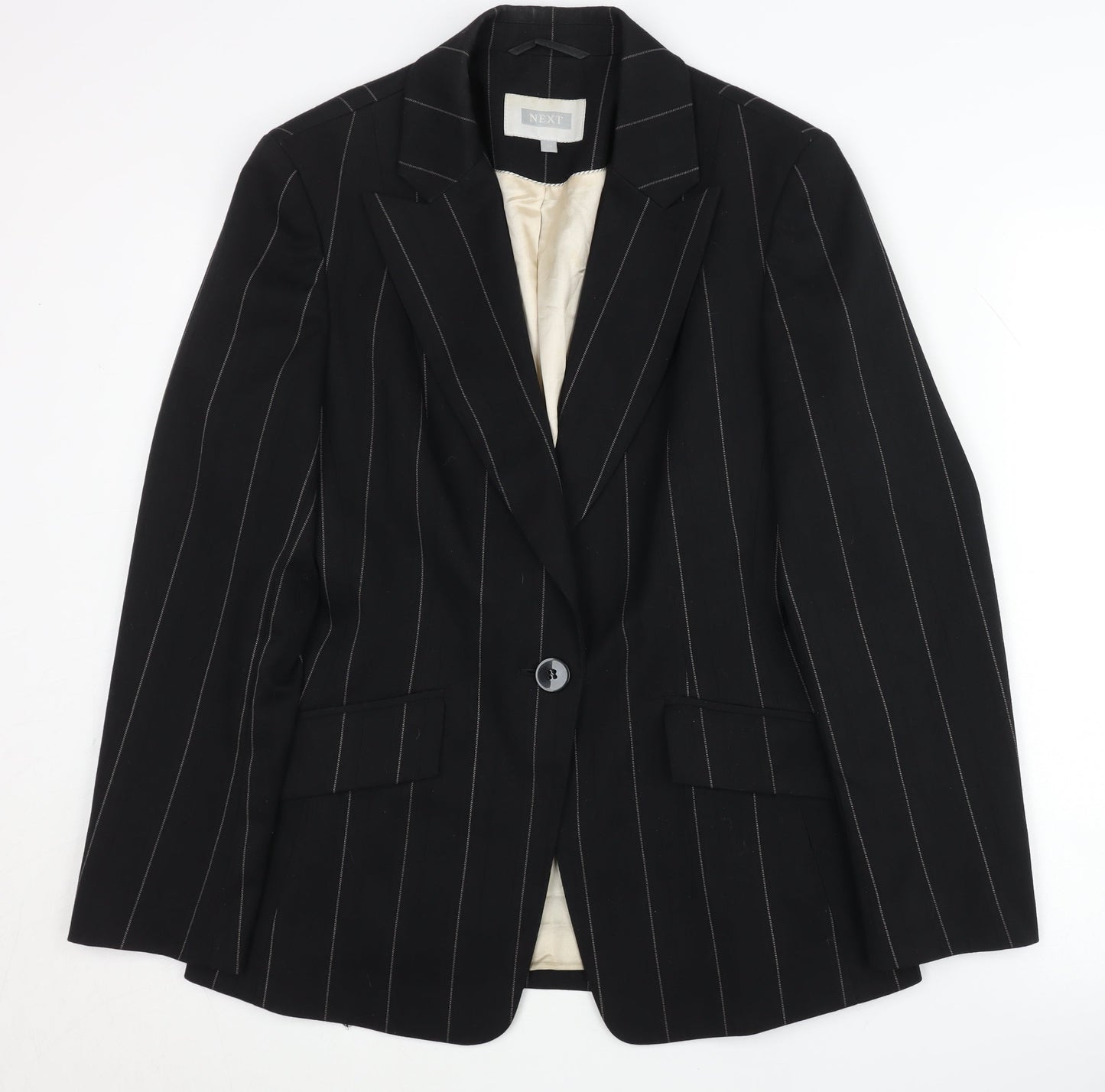 Next Women's Black Pinstripe Blazer Size 12