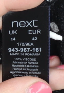 Next Women's Black Polka Dot Dress Size 14