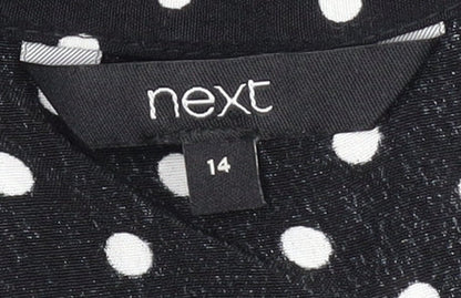 Next Women's Black Polka Dot Dress Size 14
