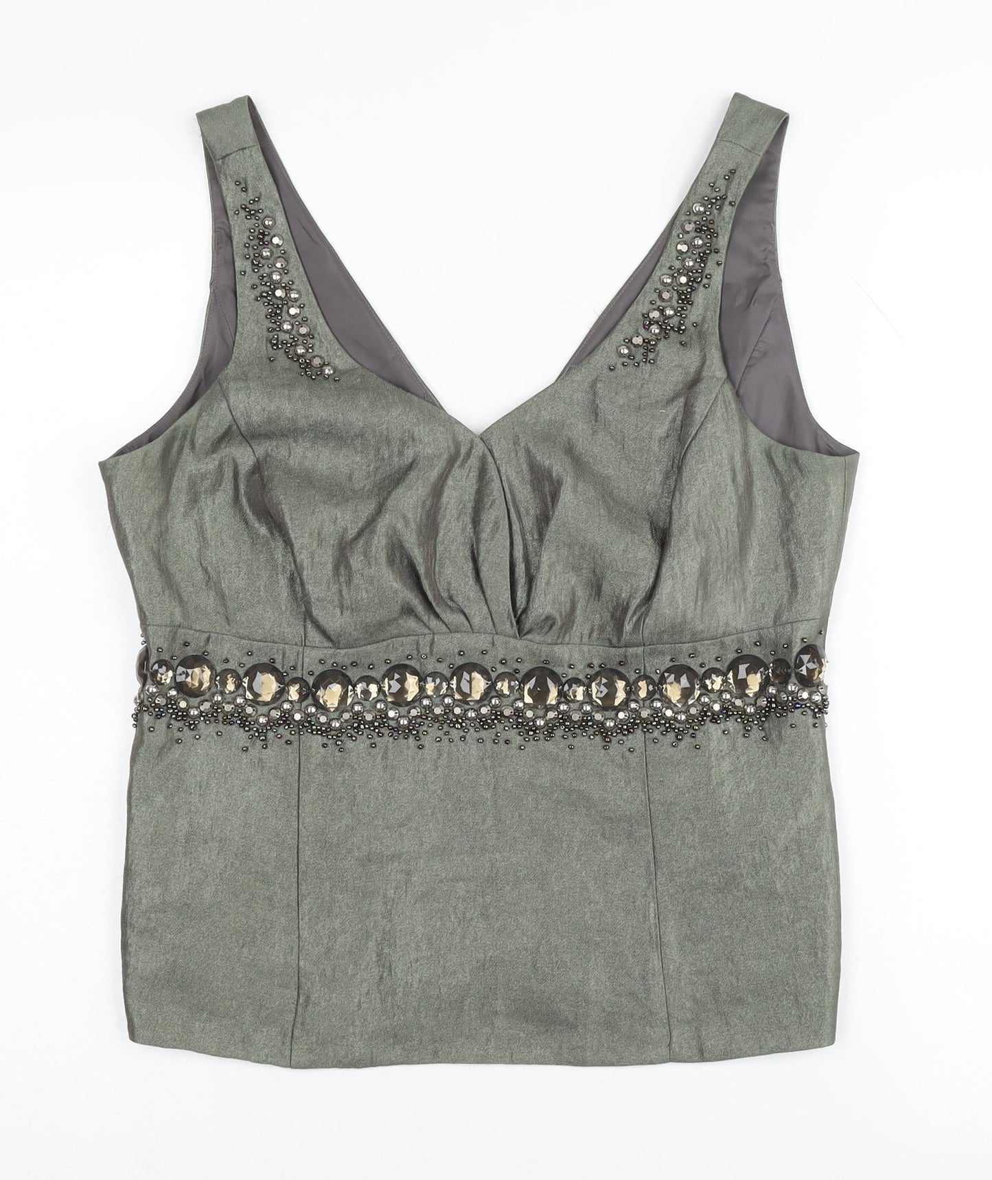 Womens UK Size 14 NEXT Green Basic Blouse