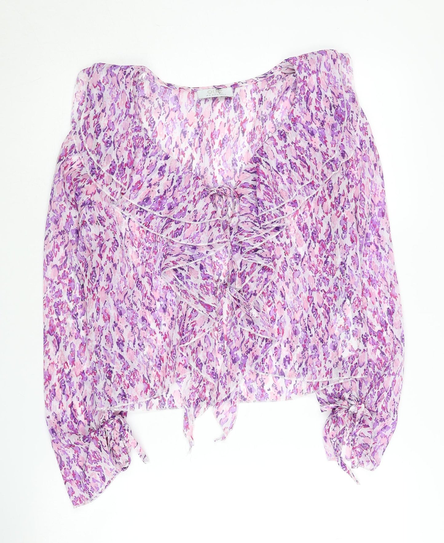 Quiz Women's Multicoloured Blouse Size 8 Ruffle Detail