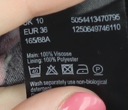 Oasis Women's Multicoloured A-Line Floral Dress Size 10