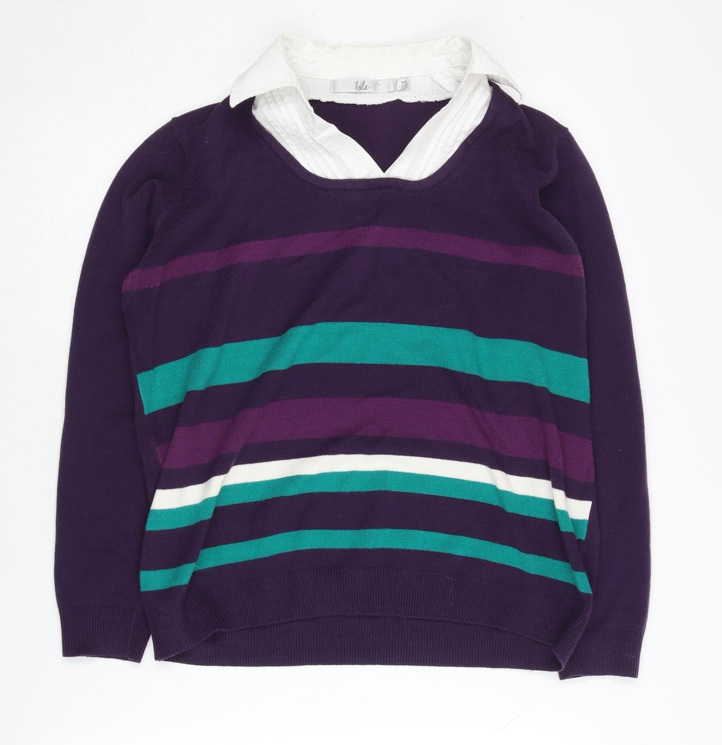 Womens UK Size M Isle Multicoloured Pullover Jumper